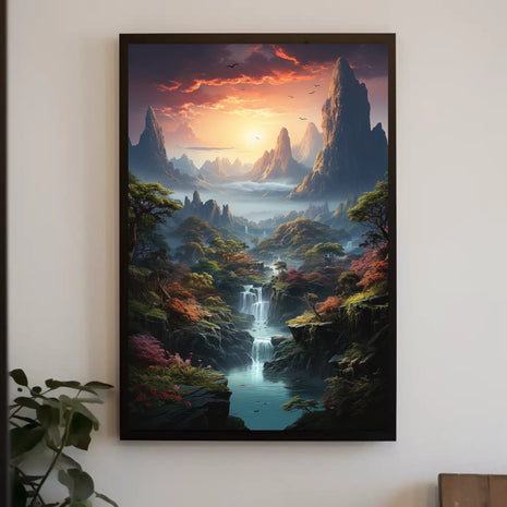 Mystical Realm Fantasy Landscape Artistic Poster