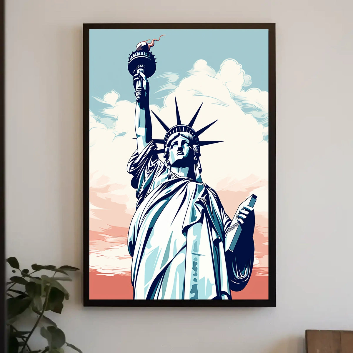 Liberty Spectacle in Artistic Travel Poster