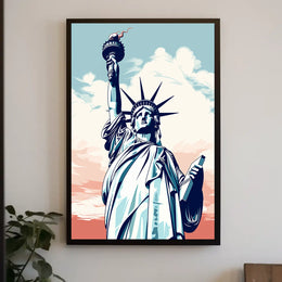 Liberty Spectacle in Artistic Travel Poster