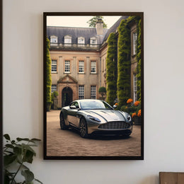 Luxury Sports Car Mansion Elegance Artistic Poster