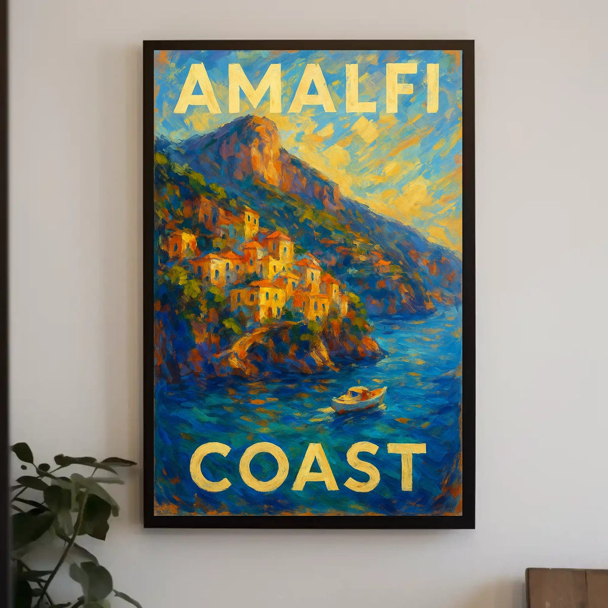 Amalfi Coast Poster Wall Art Coastal Decor Italy 18x24 Inches