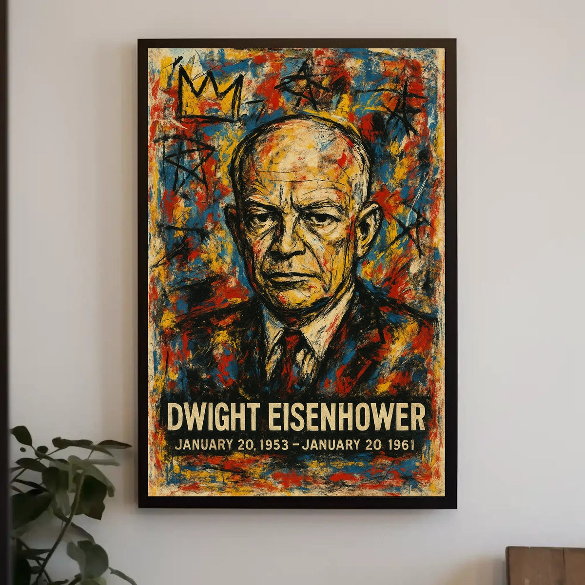 Eisenhower Abstract Portrait: Bold Presidential Art Print