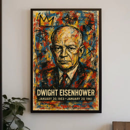 Eisenhower Abstract Portrait: Bold Presidential Art Print