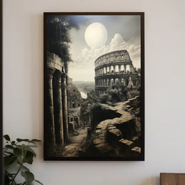 Moonlit Ruins Of Rome Poster