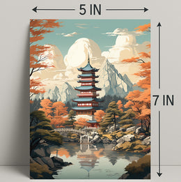 Tranquil Pagoda In Autumn Poster
