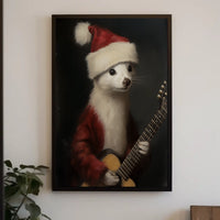 Festive Ferret With Guitar Poster