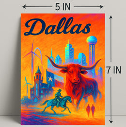Dallas - Vibrant Cityscape Poster PosterGoat