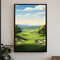 Serene Golf Course Scene Illustrative Sports Poster