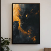 Dragon Confrontation Fantasy Art Poster Print PosterGoat