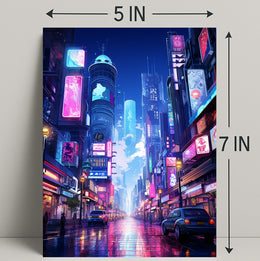 Neon Cityscape Poster