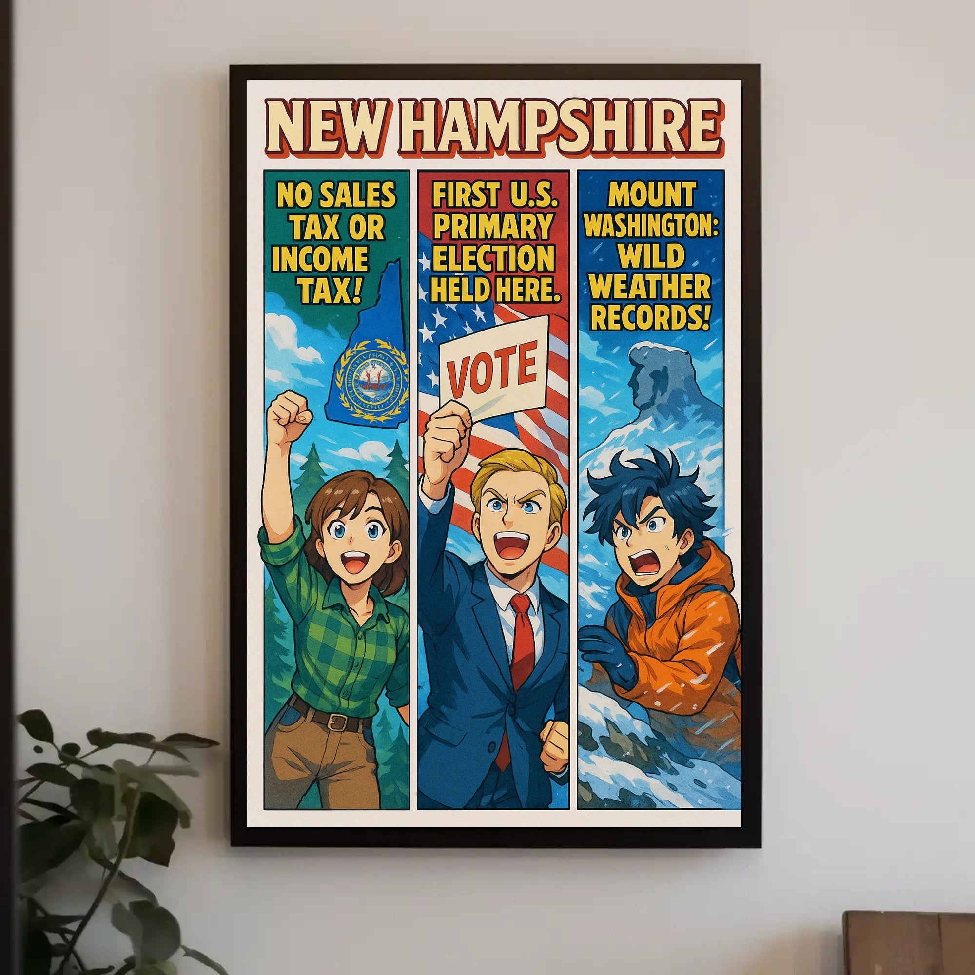 New Hampshire Highlights Poster PosterGoat