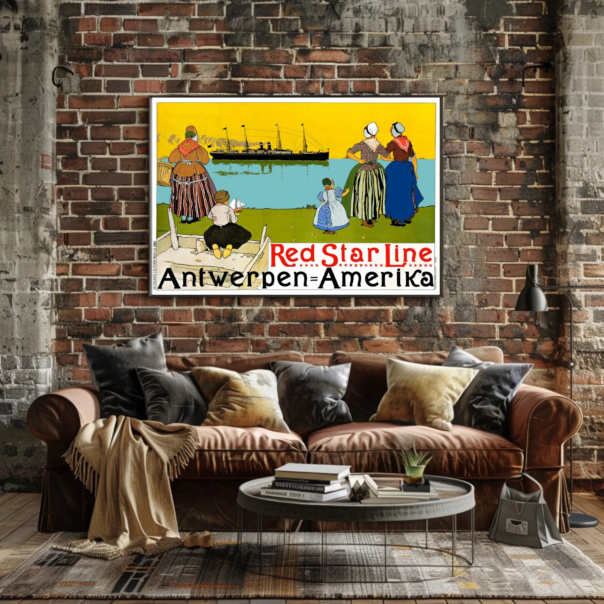 Red Star Line Vintage Poster PosterGoat