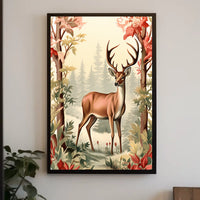 Majestic Deer In Autumn Forest Poster
