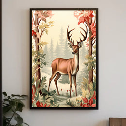 Majestic Deer In Autumn Forest Poster