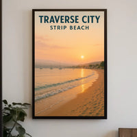 Traverse City Beach Sunset Poster
