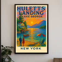 Huletts Landing Sunset Vintage Travel Poster