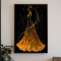 Golden Gown Celestial Woman Fantasy Art Poster