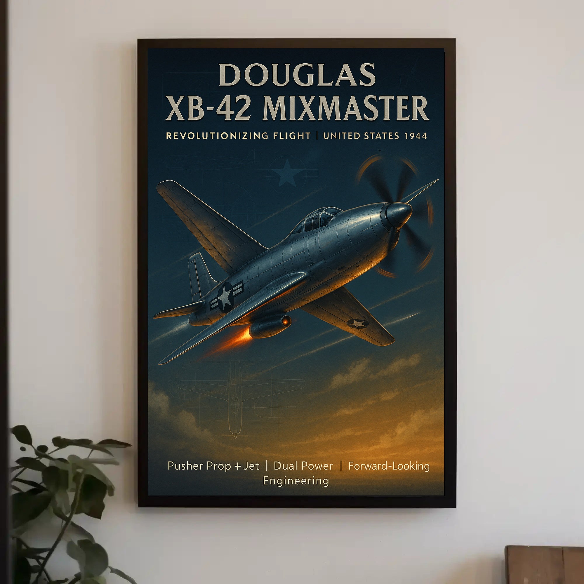 Douglas XB-42 Mixmaster Vintage Aviation Poster