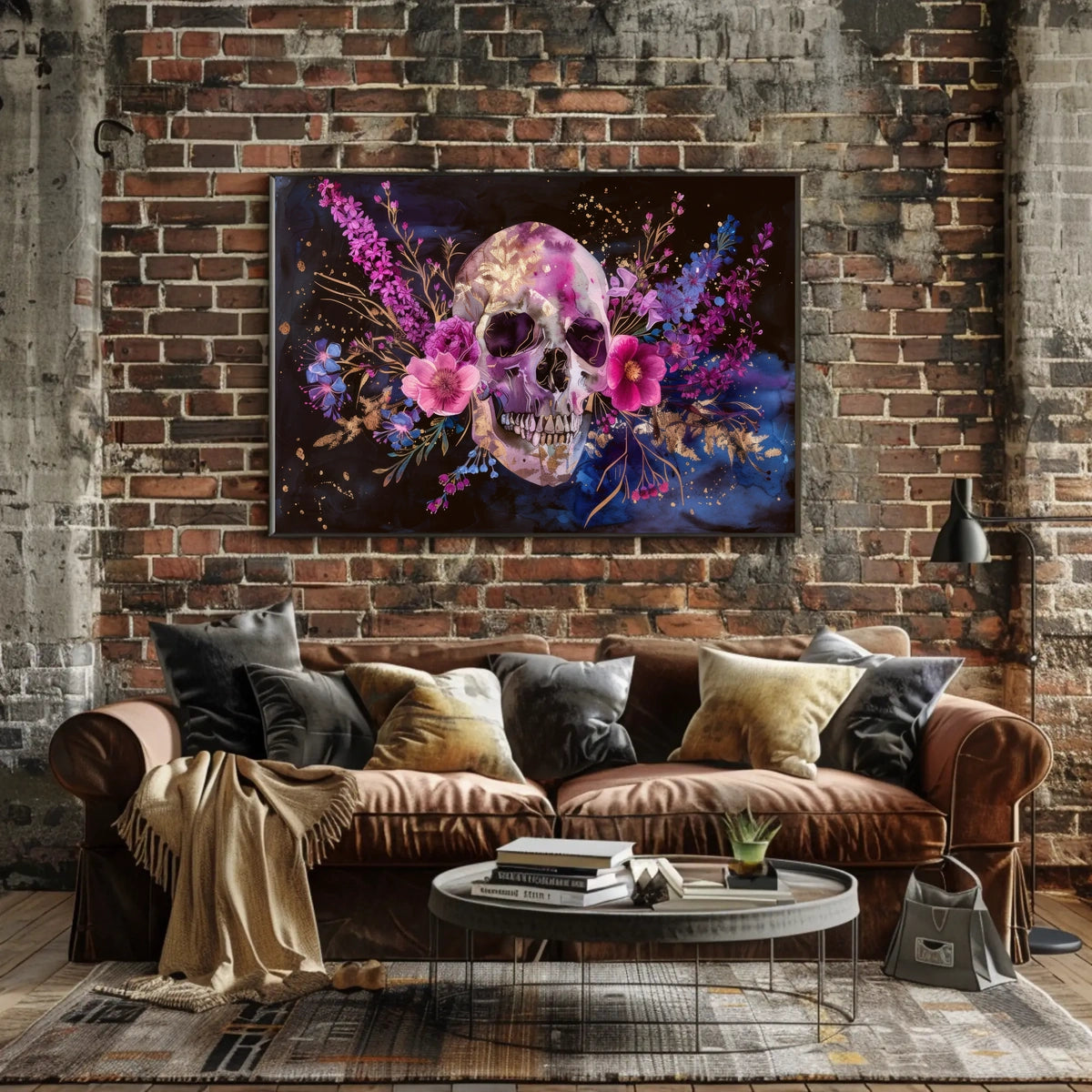Floral Skull Art Poster