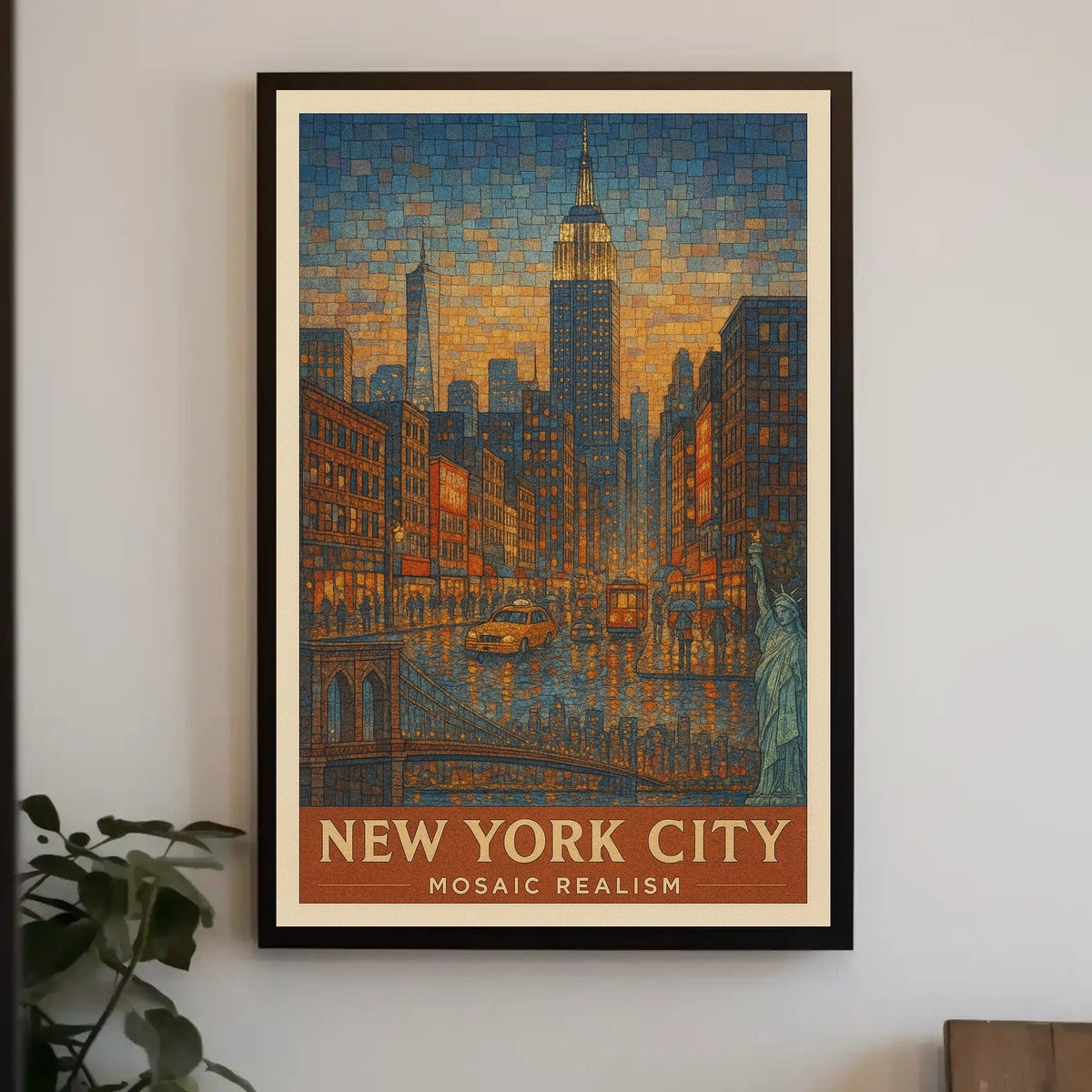 New York City Mosaic Realism Poster