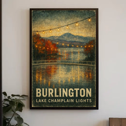 Burlington Lake Champlain Lights Poster