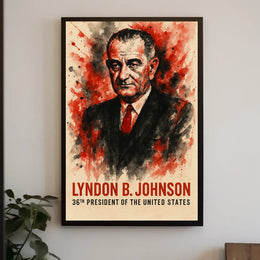 Lyndon B. Johnson Watercolor Presidential Poster