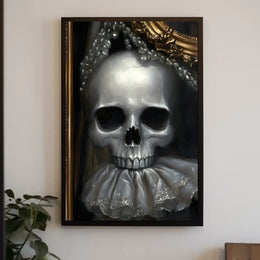 Eerie Skull with Ornate Collar: Abstract or Artistic Poster PosterGoat