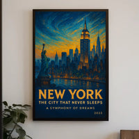 New York Vintage Travel Poster A Symphony Of Dreams