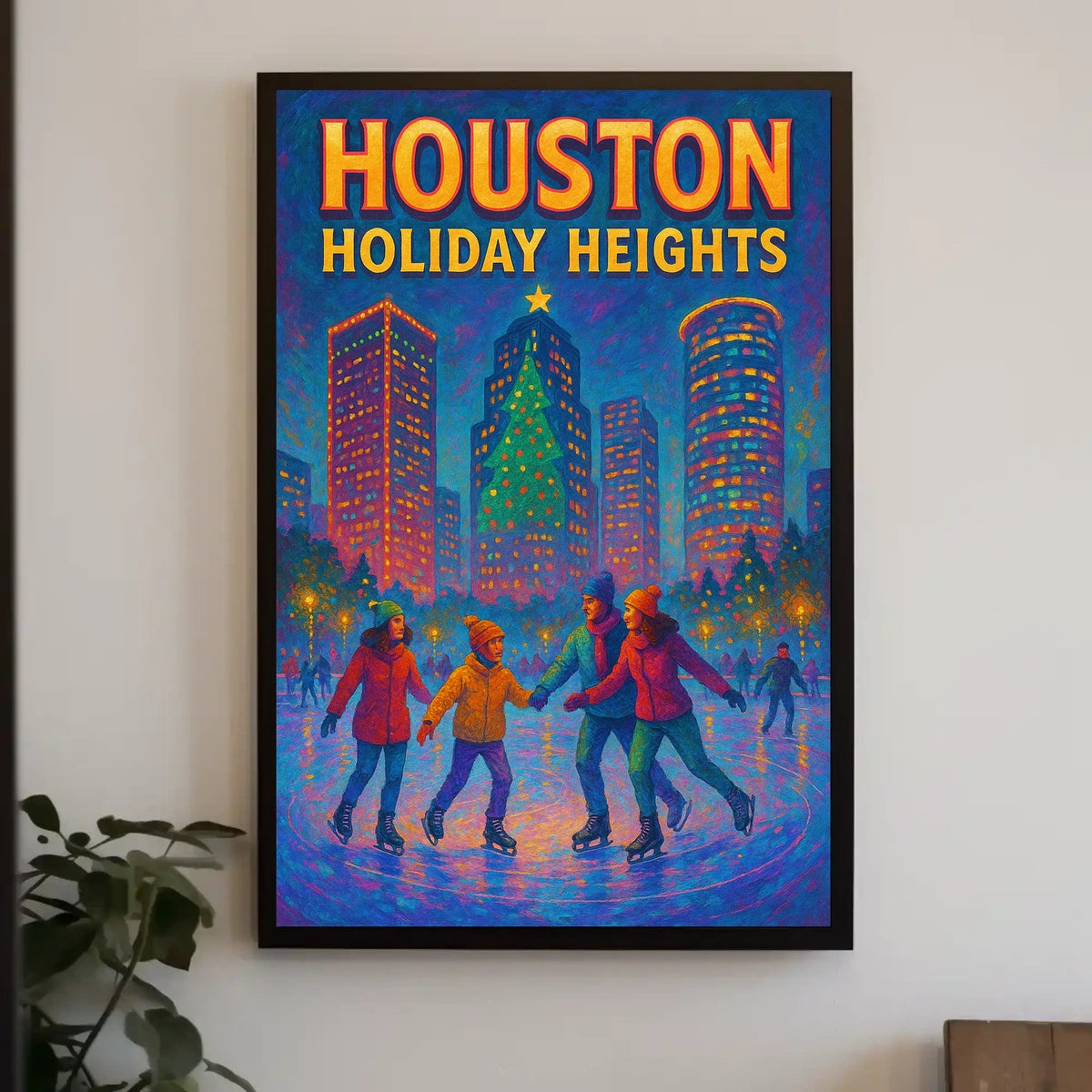 Houston Holiday Heights Poster