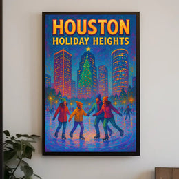 Houston Holiday Heights Poster
