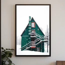 Winter Wonderland Cabin in National Park Poster