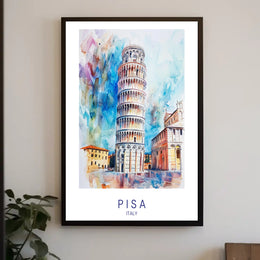 Leaning Tower of Pisa Art Travel Poster PosterGoat