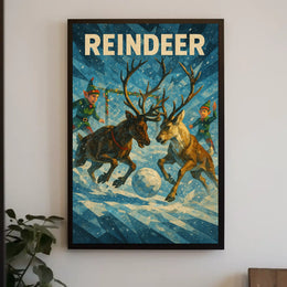 Whimsical Reindeer Winter Wonderland Holiday Poster