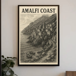 Amalfi Coast Poster Wall Art Travel Print 18x24 Seaside