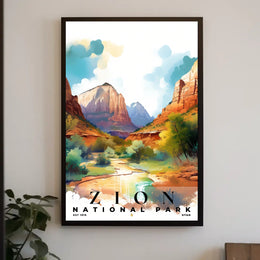 Zion Watercolor Wall Art Poster