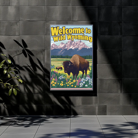 Welcome to Wild Wyoming Vintage Poster