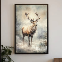 Majestic Elk In Mist Poster