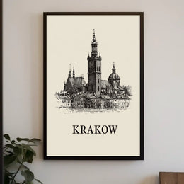 Krakow Architectural Illustration Poster