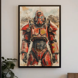 Retro Futuristic Warrior Poster PosterGoat