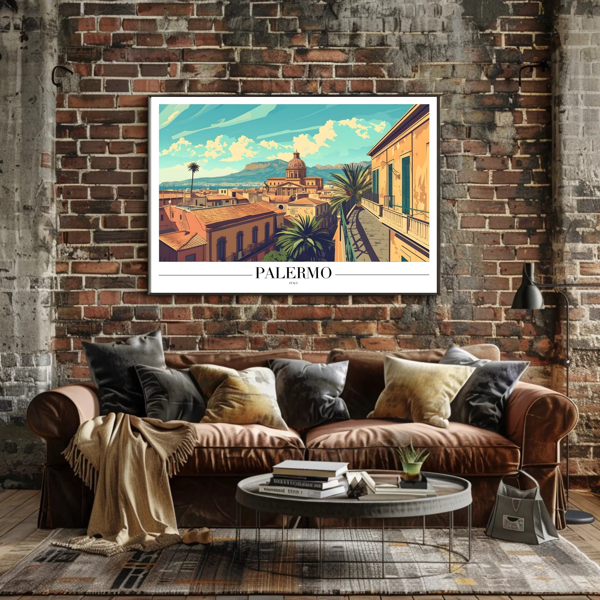 PALERMO Italian Cityscape Travel Poster