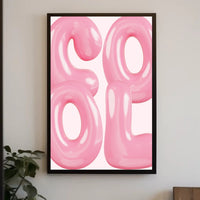 Pastel Pink Abstract Letters Artistic Poster PosterGoat