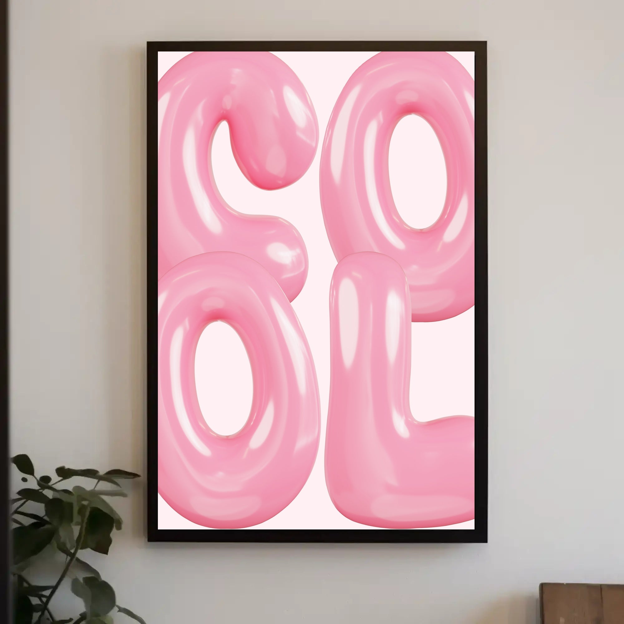 Pastel Pink Abstract Letters Artistic Poster PosterGoat