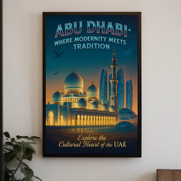 Abu Dhabi Modernity Meets Tradition Travel Poster