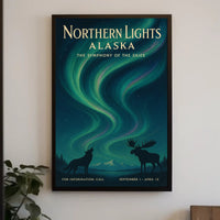 Northern Lights Symphony, Vintage Travel Poster