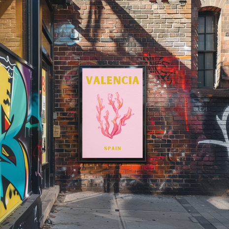 Valencia Coastal Tranquility Artistic Travel Poster