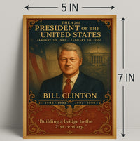 Bill Clinton 42nd President Wall Art Print PosterGoat