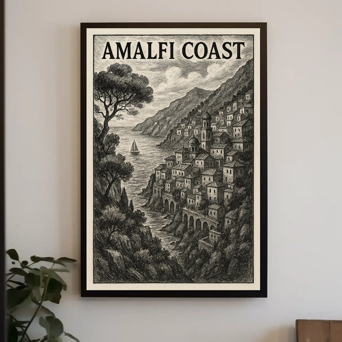 Amalfi Coast Poster Coastal Wall Art Print 18x24 Gallery