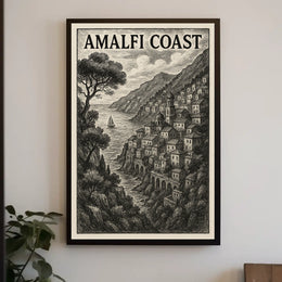 Amalfi Coast Poster Coastal Wall Art Print 18x24 Gallery