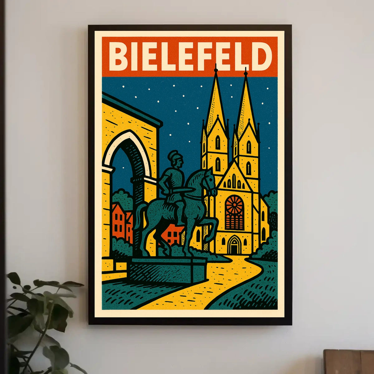 Bielefeld A Nighttime Cityscape Poster