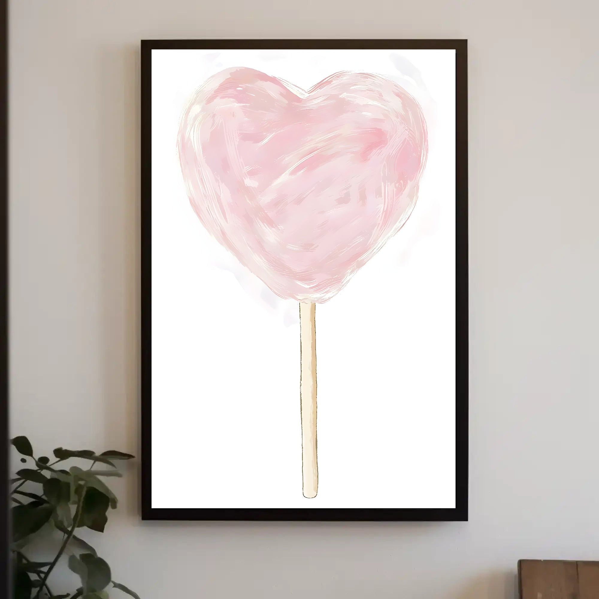 Heart Shaped Cotton Candy Poster Whimsical Pastel Print